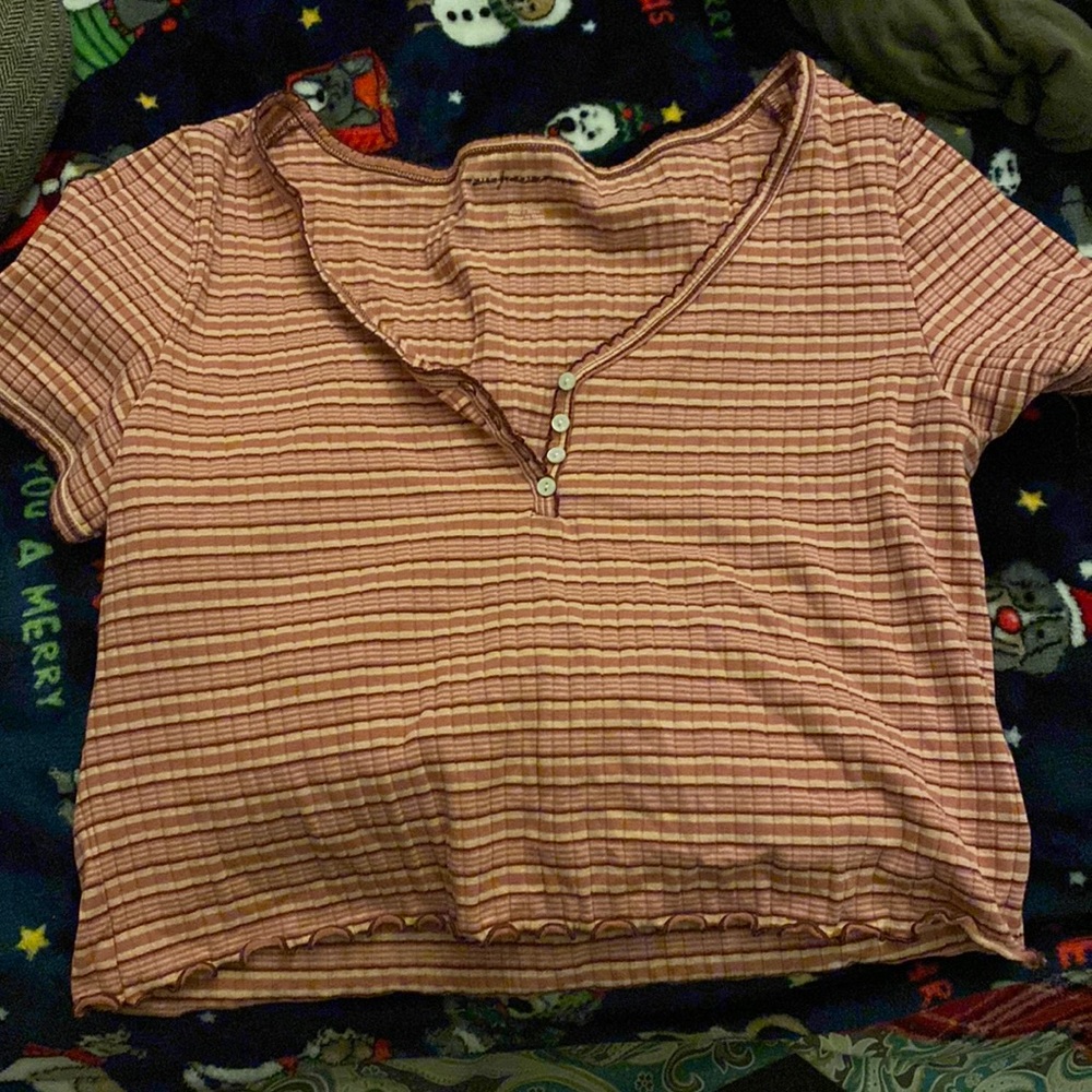 American Eagle Striped Cropped Top